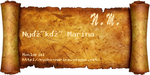 Nyókó Marina névjegykártya